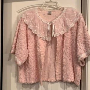 Vintage Chenille jacket w/lace collar